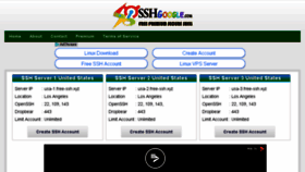 What Free-ssh.xyz website looked like in 2018 (5 years ago)