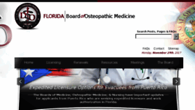 What Floridasosteopathicmedicine.gov website looked like in 2018 (5 years ago)