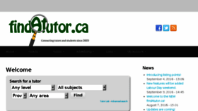 What Findatutor.ca website looked like in 2018 (5 years ago)