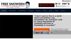 What Freesnowden.is website looked like in 2018 (5 years ago)