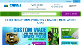 What Freshpromotions.com.au website looked like in 2018 (5 years ago)