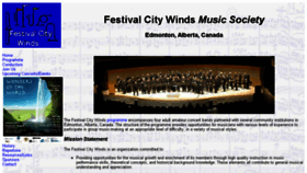 What Festivalcitywinds.ca website looked like in 2018 (7 years ago)