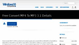 What Free-convert-mp4-to-mp3.windows10compatible.com website looked like in 2018 (5 years ago)