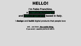 What Fabiofranchino.com website looked like in 2018 (5 years ago)