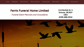 What Ferrisfuneral.com website looked like in 2018 (5 years ago)