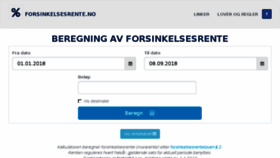 What Forsinkelsesrente.no website looked like in 2018 (5 years ago)