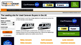 What Findyourcaravan.co.uk website looked like in 2018 (5 years ago)