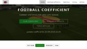 What Football-coefficient.eu website looked like in 2018 (5 years ago)