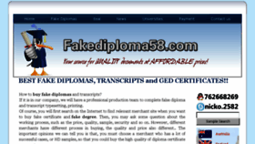What Fakediploma58.com website looked like in 2018 (5 years ago)