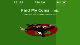 What Findmycoins.ninja website looked like in 2018 (5 years ago)