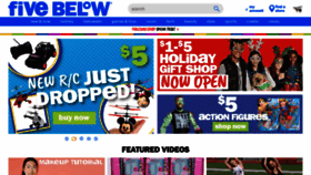 What Fivebelow.com website looked like in 2018 (5 years ago)