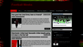 What Footballweeks.com website looked like in 2018 (5 years ago)
