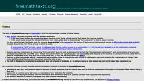 What Freemathtexts.org website looked like in 2018 (5 years ago)