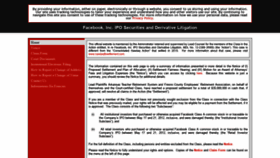 What Facebooksecuritieslitigation.com website looked like in 2018 (5 years ago)