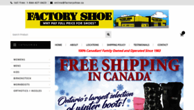 What Factoryshoe.ca website looked like in 2019 (5 years ago)