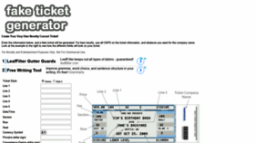 What Faketicketgenerator.com website looked like in 2019 (5 years ago)