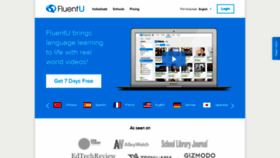 What Fluentu.com website looked like in 2019 (5 years ago)