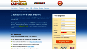 What Forexbrokercashback.com website looked like in 2019 (5 years ago)