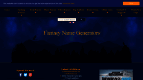 What Fantasynamegenerators.com website looked like in 2019 (5 years ago)