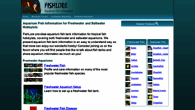 What Fishlore.com website looked like in 2019 (5 years ago)