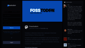 What Fosstodon.org website looked like in 2019 (5 years ago)