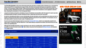 What Free-bet-calculator.co.uk website looked like in 2019 (6 years ago)
