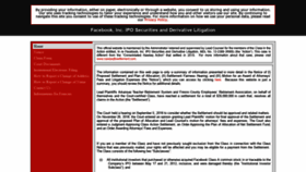 What Facebooksecuritieslitigation.com website looked like in 2019 (5 years ago)