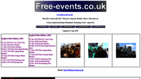 What Free-events.co.uk website looked like in 2019 (4 years ago)