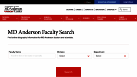 What Faculty.mdanderson.org website looked like in 2019 (4 years ago)