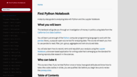 What Firstpythonnotebook.org website looked like in 2019 (4 years ago)