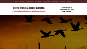 What Ferrisfuneral.com website looked like in 2019 (4 years ago)