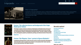What Folgerpedia.folger.edu website looked like in 2019 (4 years ago)