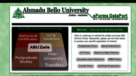 What Forms.abu.edu.ng website looked like in 2019 (4 years ago)