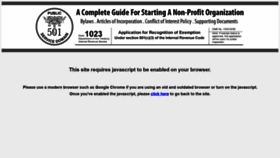 What Form1023.org website looked like in 2019 (4 years ago)