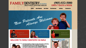 What Familydentistryinmaple.com website looked like in 2019 (5 years ago)