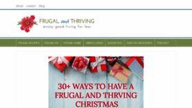 What Frugalandthriving.com.au website looked like in 2019 (4 years ago)