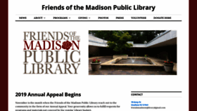 What Friendsmadisonnjlibrary.org website looked like in 2019 (4 years ago)