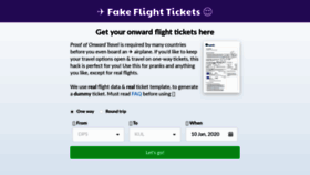 What Fakeflighttickets.com website looked like in 2019 (4 years ago)