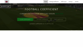 What Football-coefficient.eu website looked like in 2020 (4 years ago)
