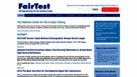 What Fairtest.org website looked like in 2020 (4 years ago)