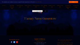 What Fantasynamegenerators.com website looked like in 2020 (4 years ago)