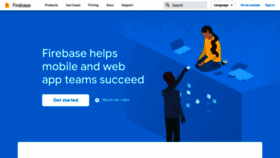 What Firebase.google.com website looked like in 2020 (4 years ago)