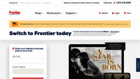 What Frontier.com website looked like in 2020 (4 years ago)