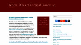 What Federalrulesofcriminalprocedure.org website looked like in 2020 (4 years ago)