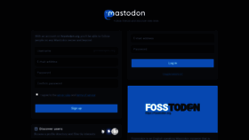 What Fosstodon.org website looked like in 2020 (4 years ago)