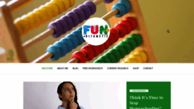 What Funrithmetic.com website looked like in 2020 (4 years ago)