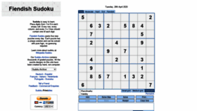 What Fiendishsudoku.com website looked like in 2020 (4 years ago)