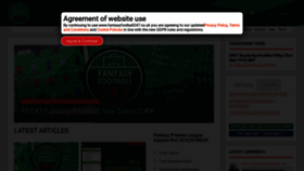 What Fantasyfootball247.co.uk website looked like in 2020 (3 years ago)