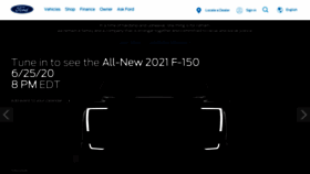 What Fordvehicles.com website looked like in 2020 (3 years ago)