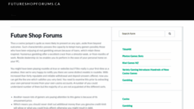 What Futureshopforums.ca website looked like in 2020 (3 years ago)